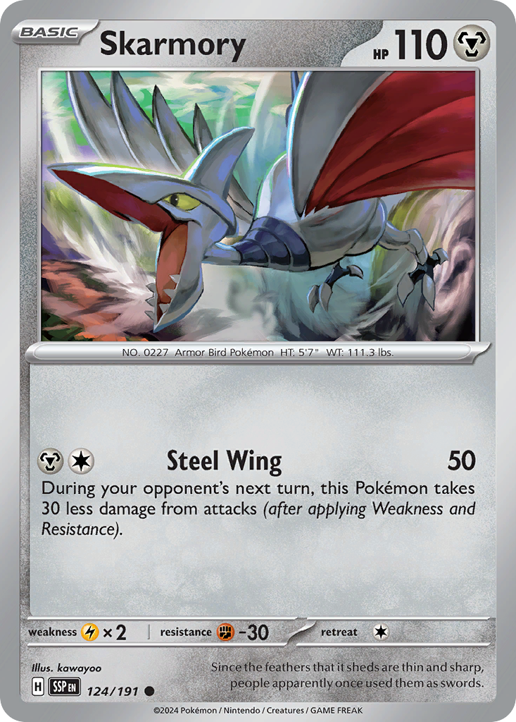 Skarmory 124 Surging Sparks Pokémon card