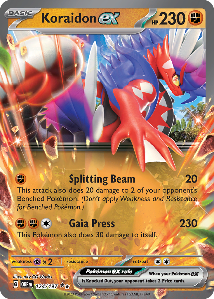 Koraidon ex 124 Obsidian Flames Pokémon card