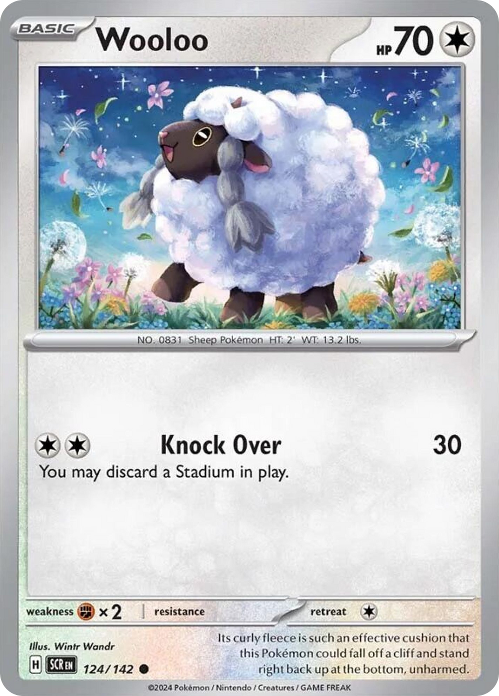 Wooloo 124 Stellar Crown Pokémon card