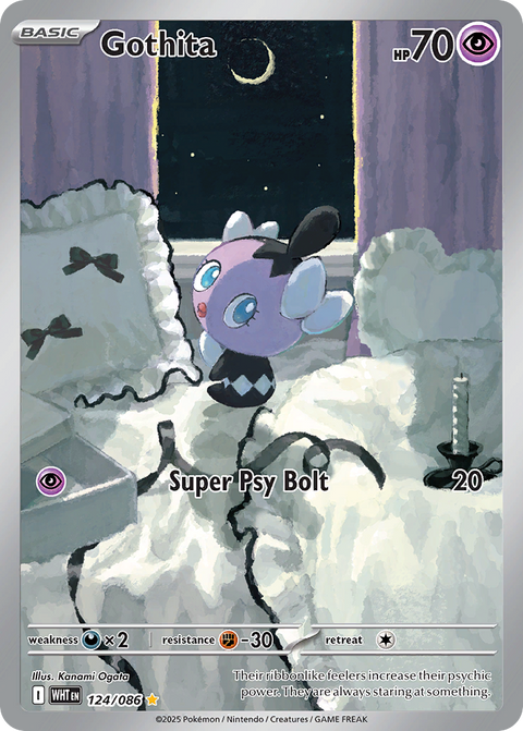 Gothita 124 White Flare Pokémon card