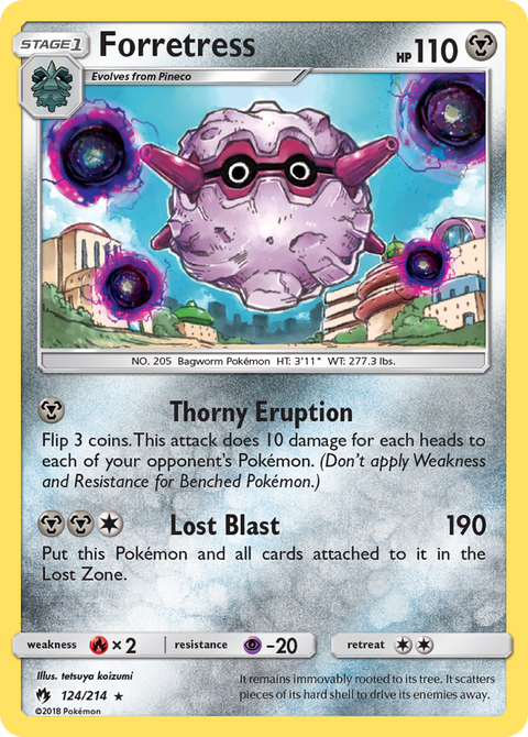Forretress 124 Lost Thunder Pokémon card