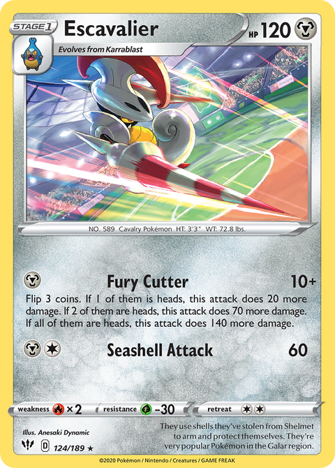 Escavalier 124 Darkness Ablaze Pokémon card