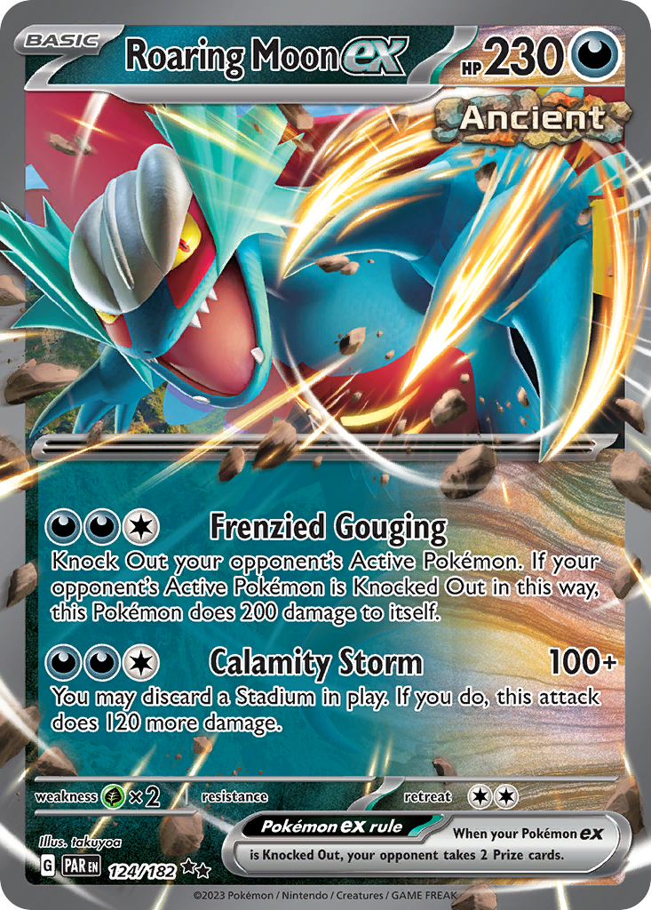 Roaring Moon ex 124 Paradox Rift Pokémon card