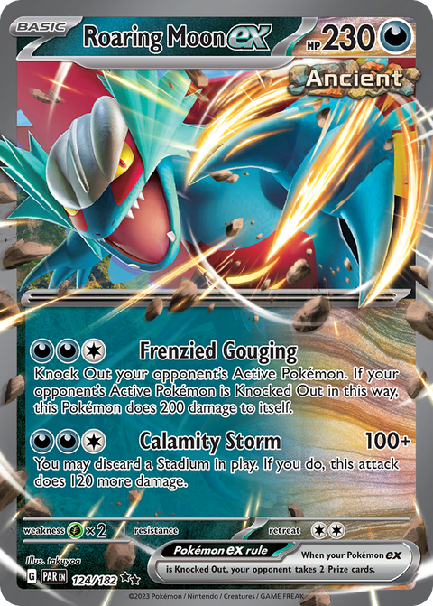 Roaring Moon ex 124 Paradox Rift Pokémon card
