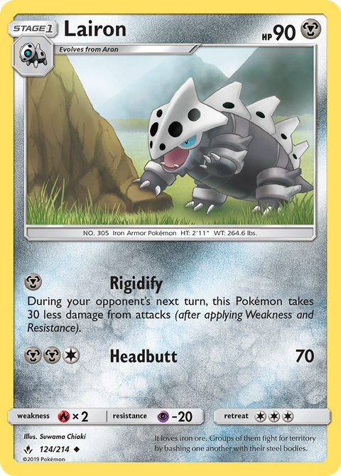 Lairon 124 Unbroken Bonds Pokémon card