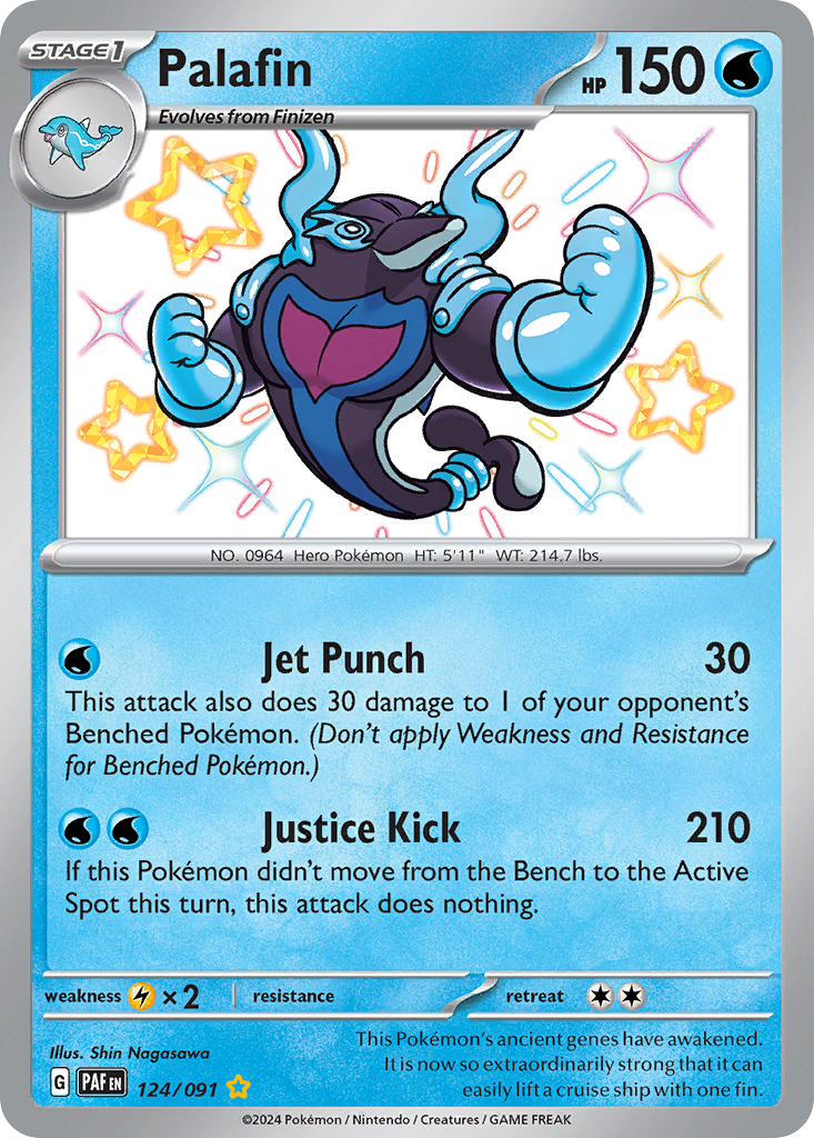 Palafin 124 Paldean Fates Pokémon card