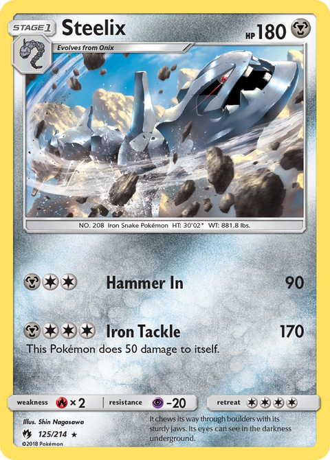 Steelix 125 Lost Thunder Pokémon card