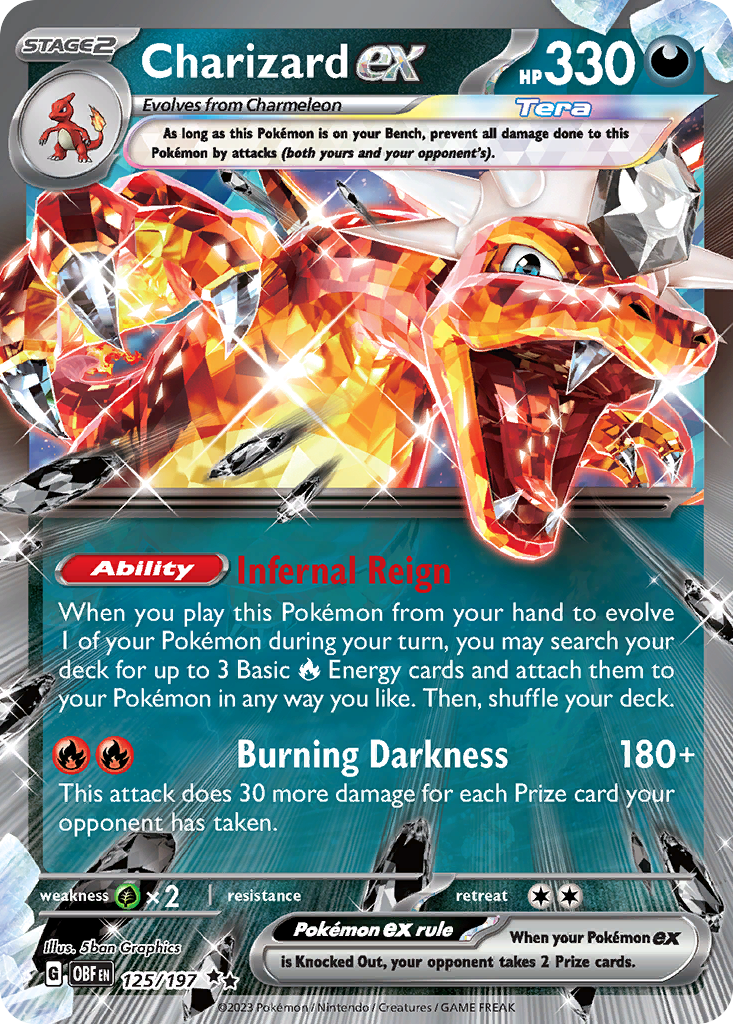 Charizard ex 125 Obsidian Flames Pokémon card