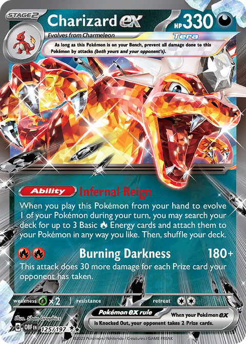 Charizard ex 125 Obsidian Flames Pokémon card