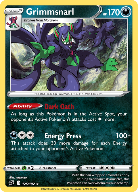 Grimmsnarl 125 Rebel Clash Pokémon card
