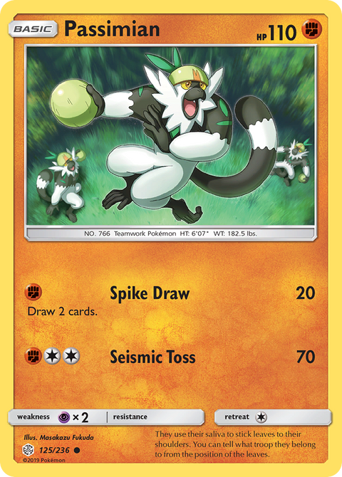 Passimian 125 Cosmic Eclipse Pokémon card