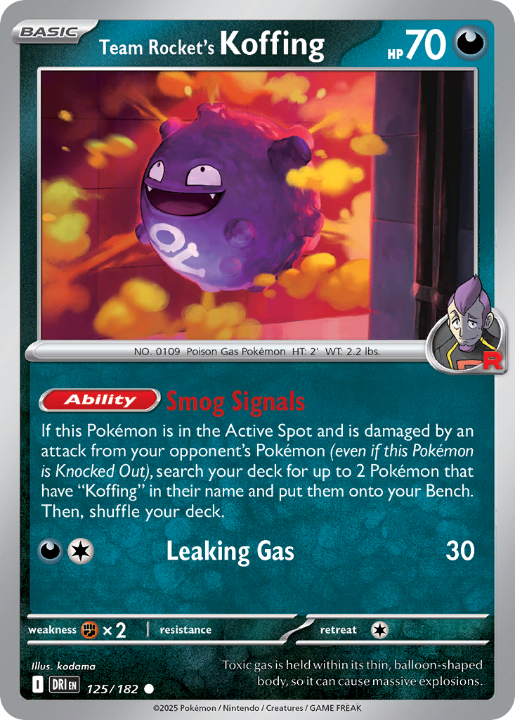Team Rocket's Koffing 125 Destined Rivals Pokémon card