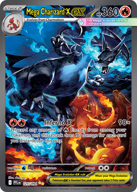 Mega Charizard X ex 125 Phantasmal Flames Pokémon card