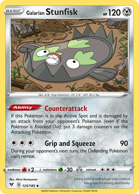 Galarian Stunfisk 125 Vivid Voltage Pokémon card