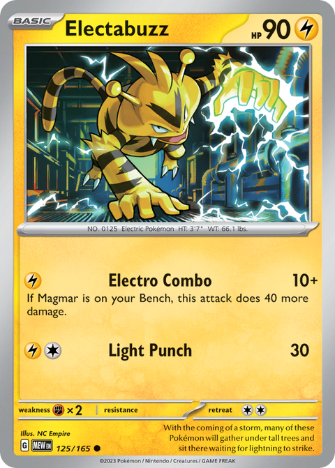 Electabuzz 125 151 Pokémon card