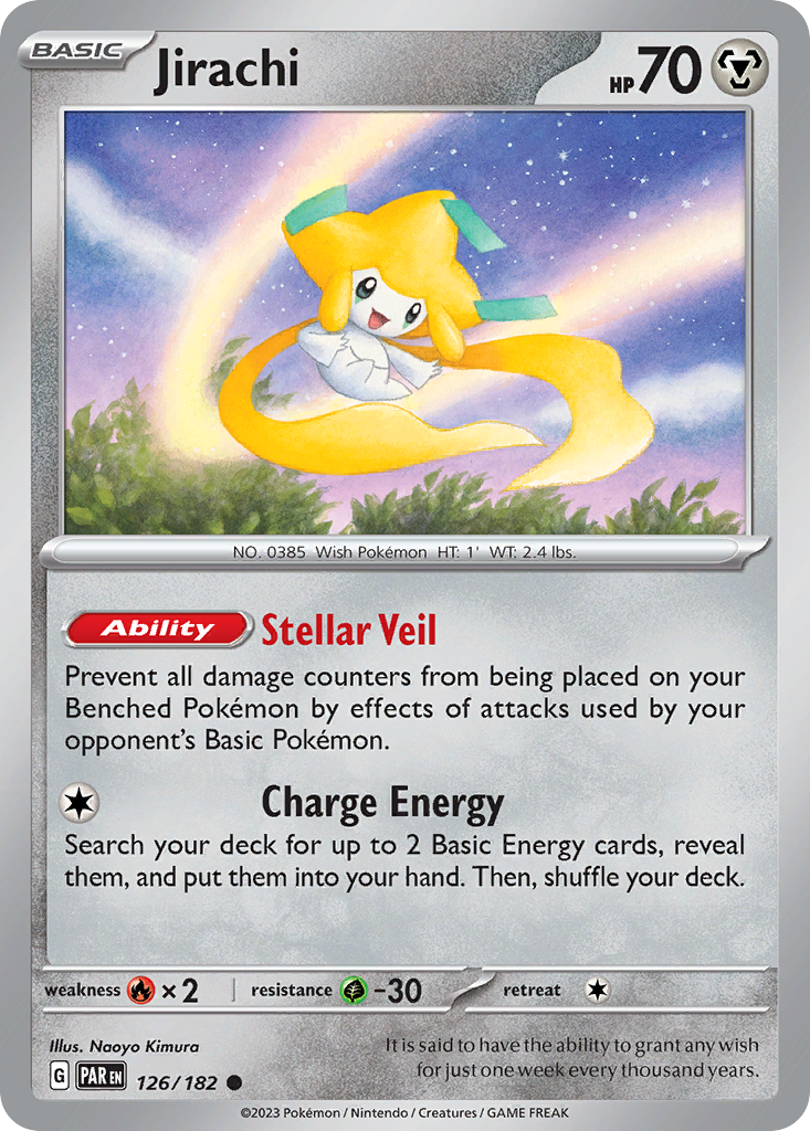 Jirachi 126 Paradox Rift Pokémon card