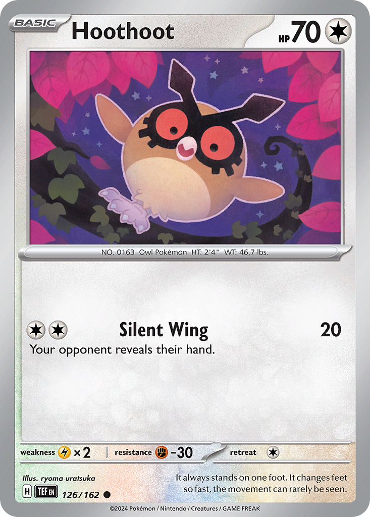 Hoothoot 126 Temporal Forces Pokémon card