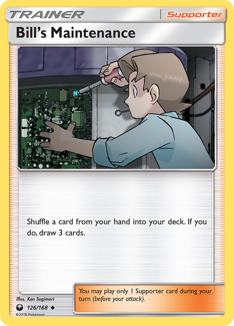 Bill's Maintenance 126 Celestial Storm Pokémon card