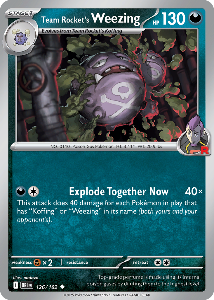 Team Rocket's Weezing 126 Destined Rivals Pokémon card