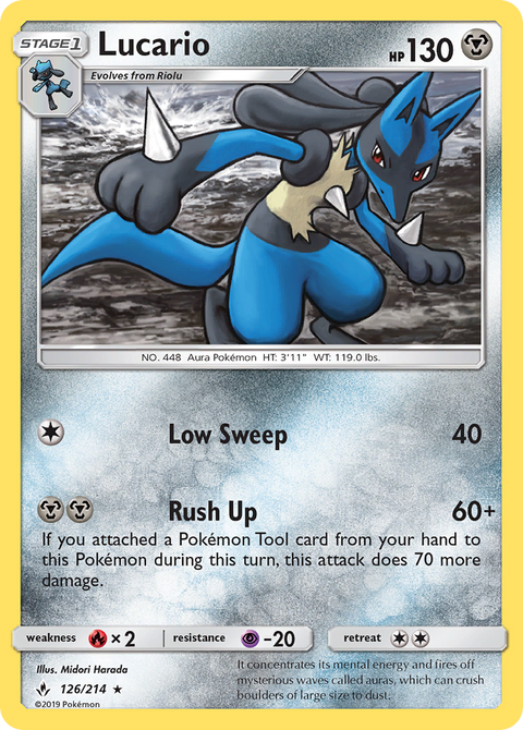 Lucario 126 Unbroken Bonds Pokémon card