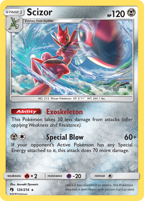 Scizor 126 Lost Thunder Pokémon card