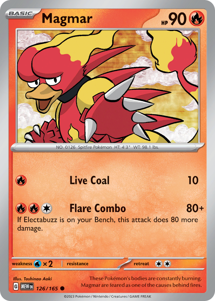 Magmar 126 151 Pokémon card