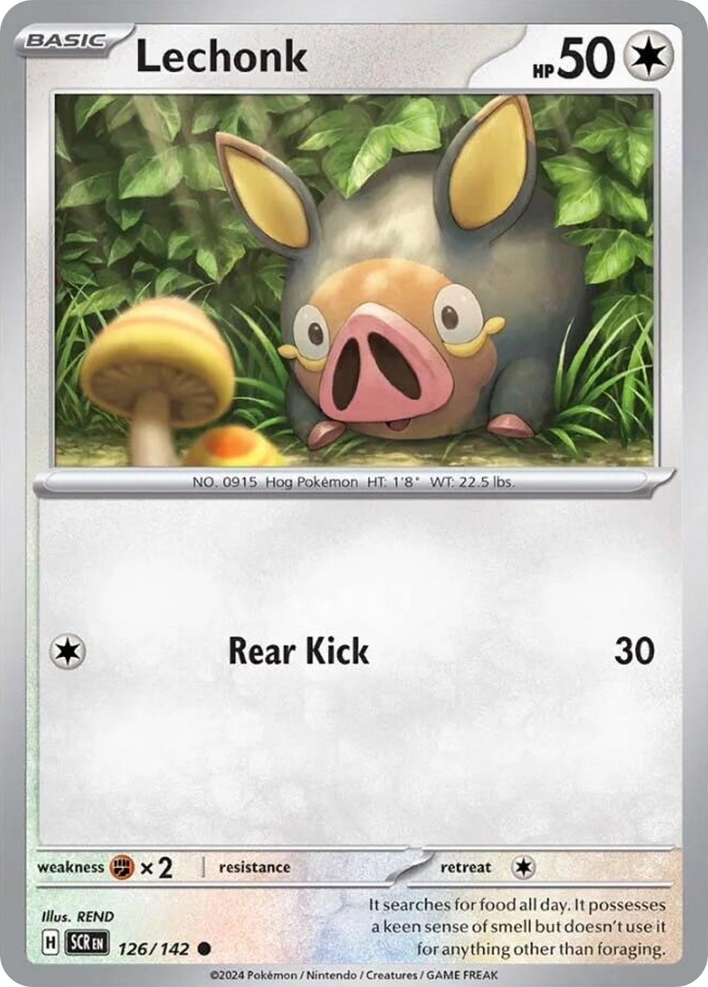 Lechonk 126 Stellar Crown Pokémon card