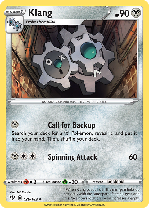Klang 126 Darkness Ablaze Pokémon card