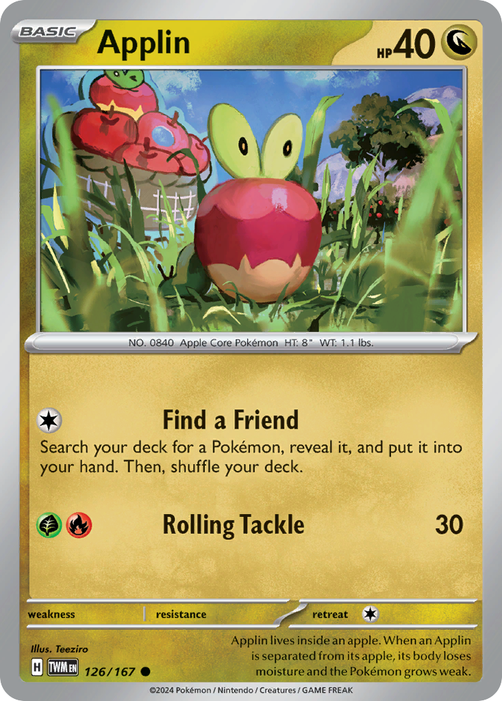 Applin 126 Twilight Masquerade Pokémon card