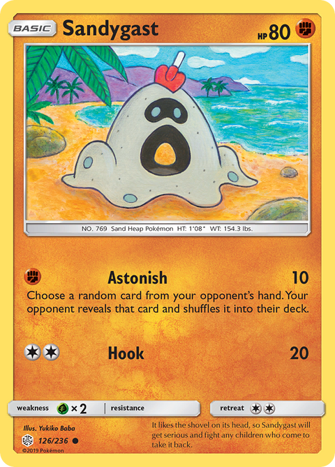 Sandygast 126 Cosmic Eclipse Pokémon card