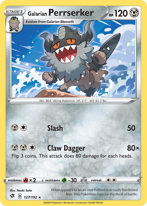 Galarian Perrserker 127 Rebel Clash Pokémon card