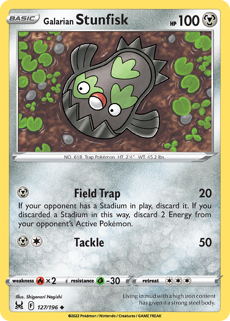 Galarian Stunfisk 127 Lost Origin Pokémon card