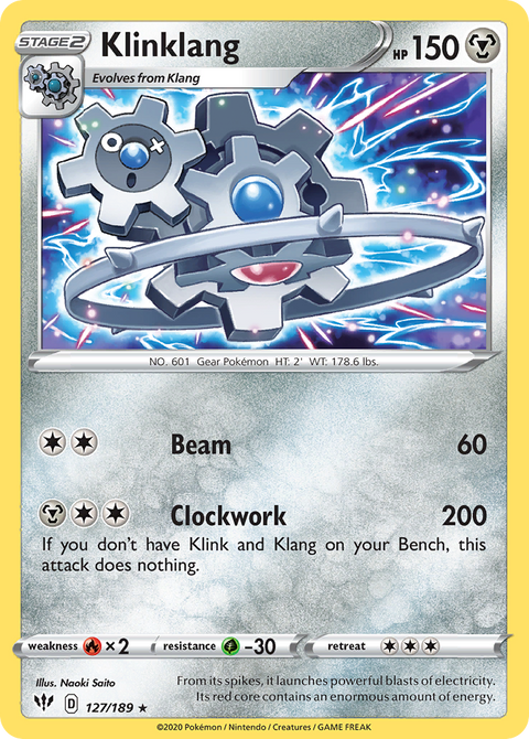 Klinklang 127 Darkness Ablaze Pokémon card