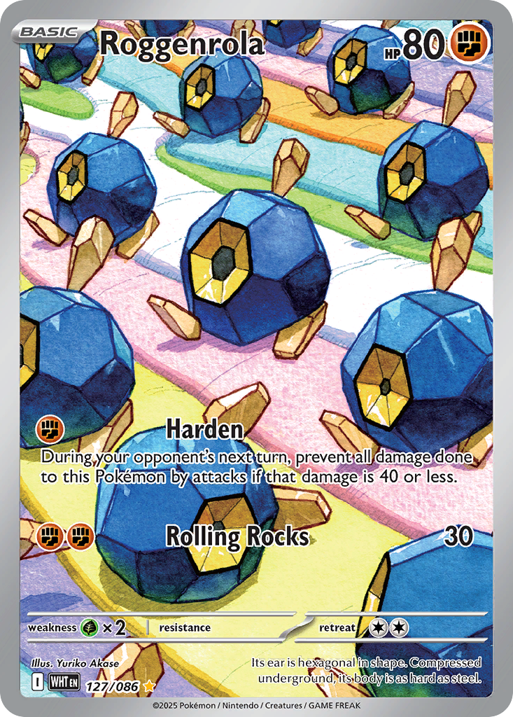 Roggenrola 127 White Flare Pokémon card