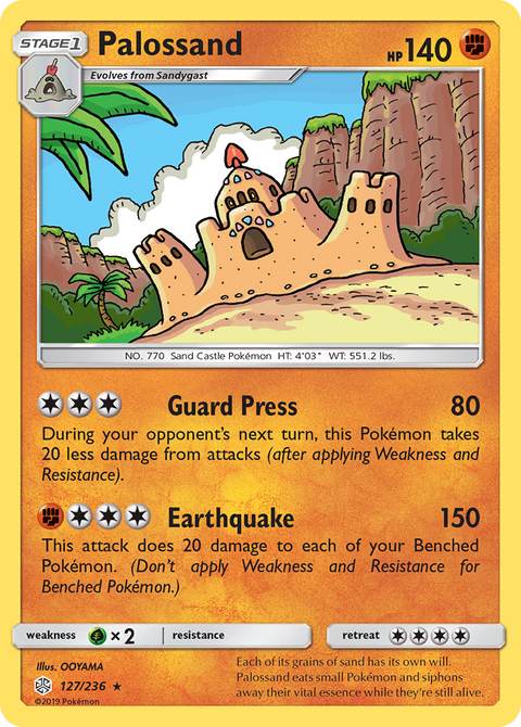 Palossand 127 Cosmic Eclipse Pokémon card