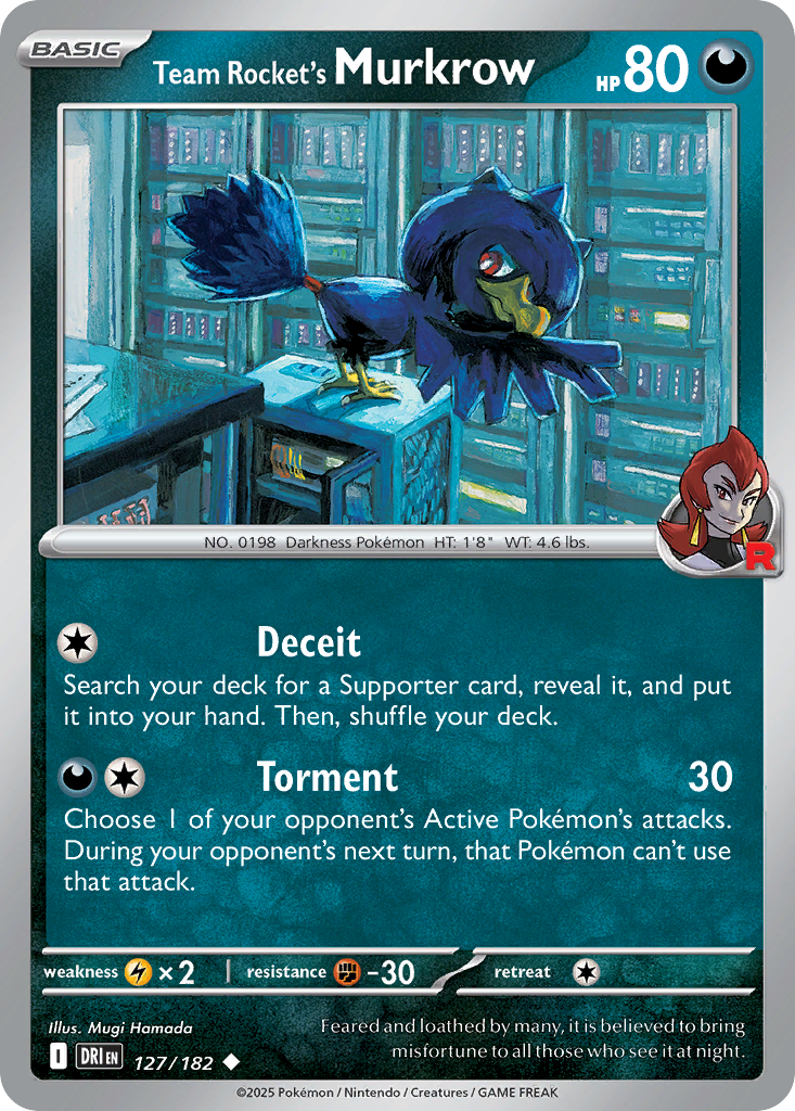 Team Rocket's Murkrow 127 Destined Rivals Pokémon card
