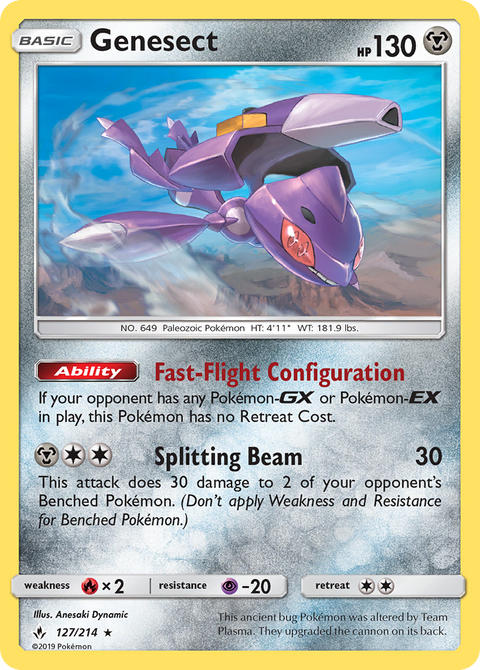 Genesect 127 Unbroken Bonds Pokémon card