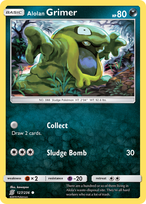 Alolan Grimer 127 Unified Minds Pokémon card