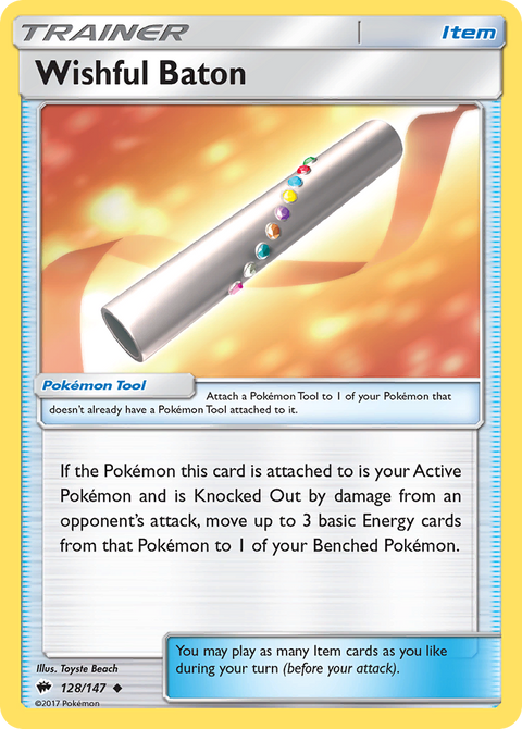 Wishful Baton 128 Burning Shadows Pokémon card