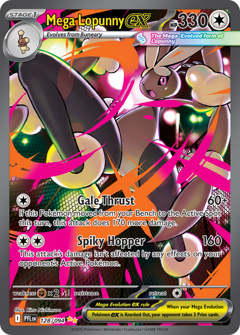 Mega Lopunny ex 128 Phantasmal Flames Pokémon card