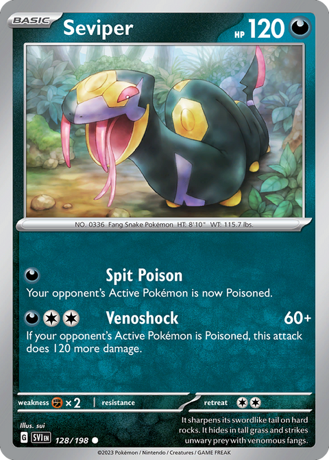 Seviper 128 Scarlet & Violet Pokémon card