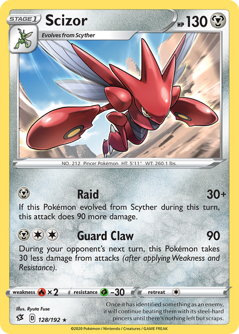 Scizor 128 Rebel Clash Pokémon card