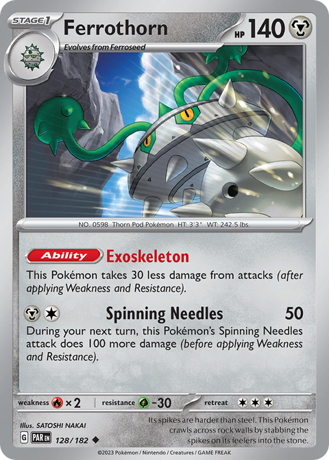Ferrothorn 128 Paradox Rift Pokémon card