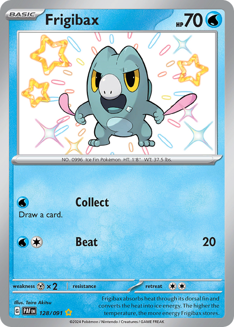 Frigibax 128 Paldean Fates Pokémon card