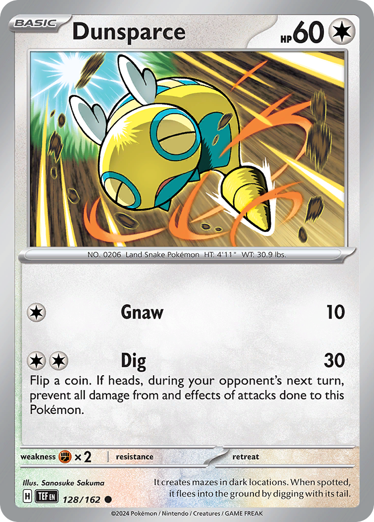Dunsparce 128 Temporal Forces Pokémon card