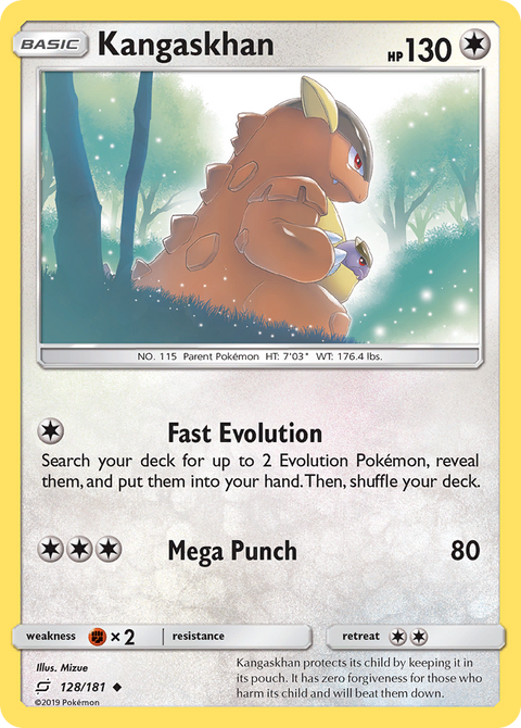 Kangaskhan 128 Team Up Pokémon card