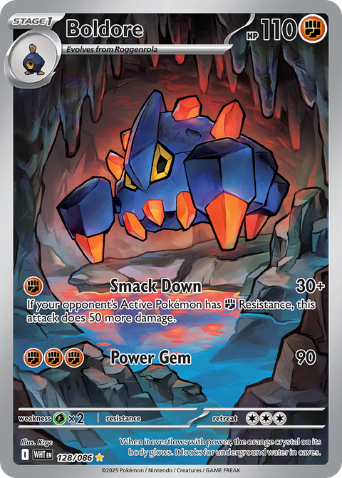 Boldore 128 White Flare Pokémon card