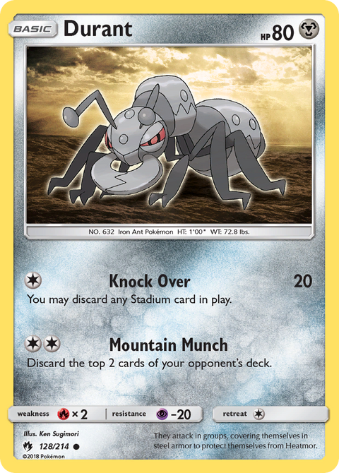 Durant 128 Lost Thunder Pokémon card