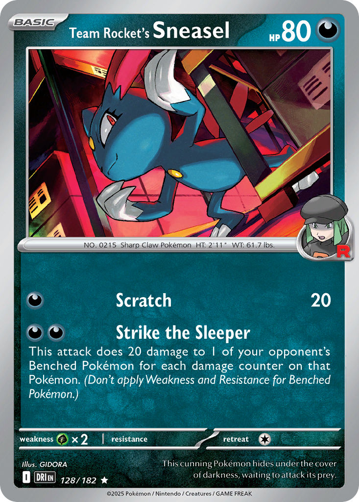 Team Rocket's Sneasel 128 Destined Rivals Pokémon card