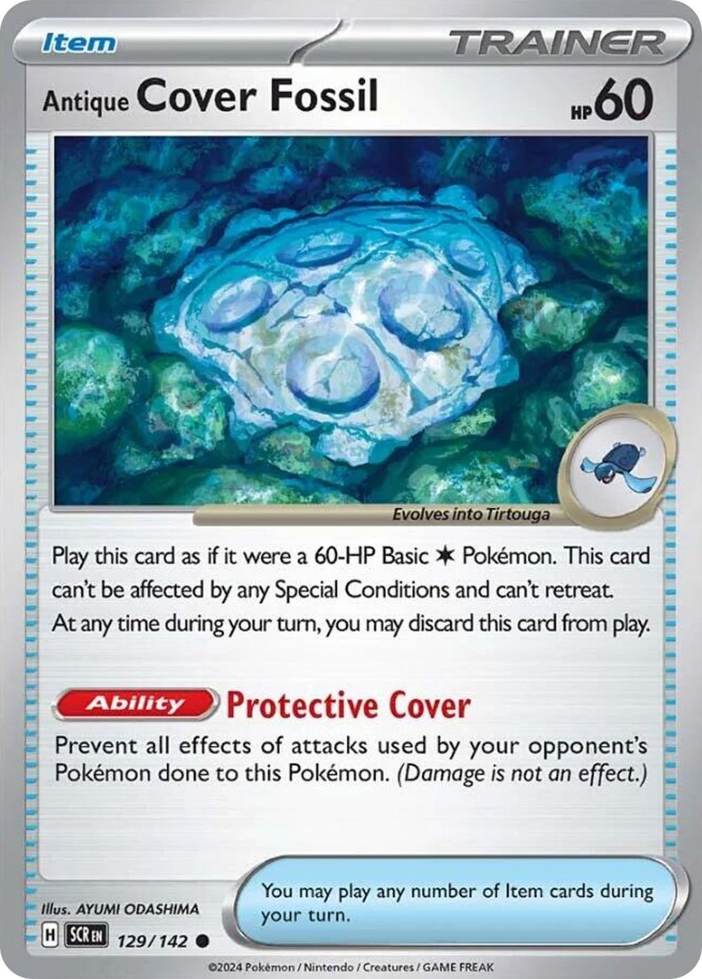 Antique Cover Fossil 129 Stellar Crown Pokémon card
